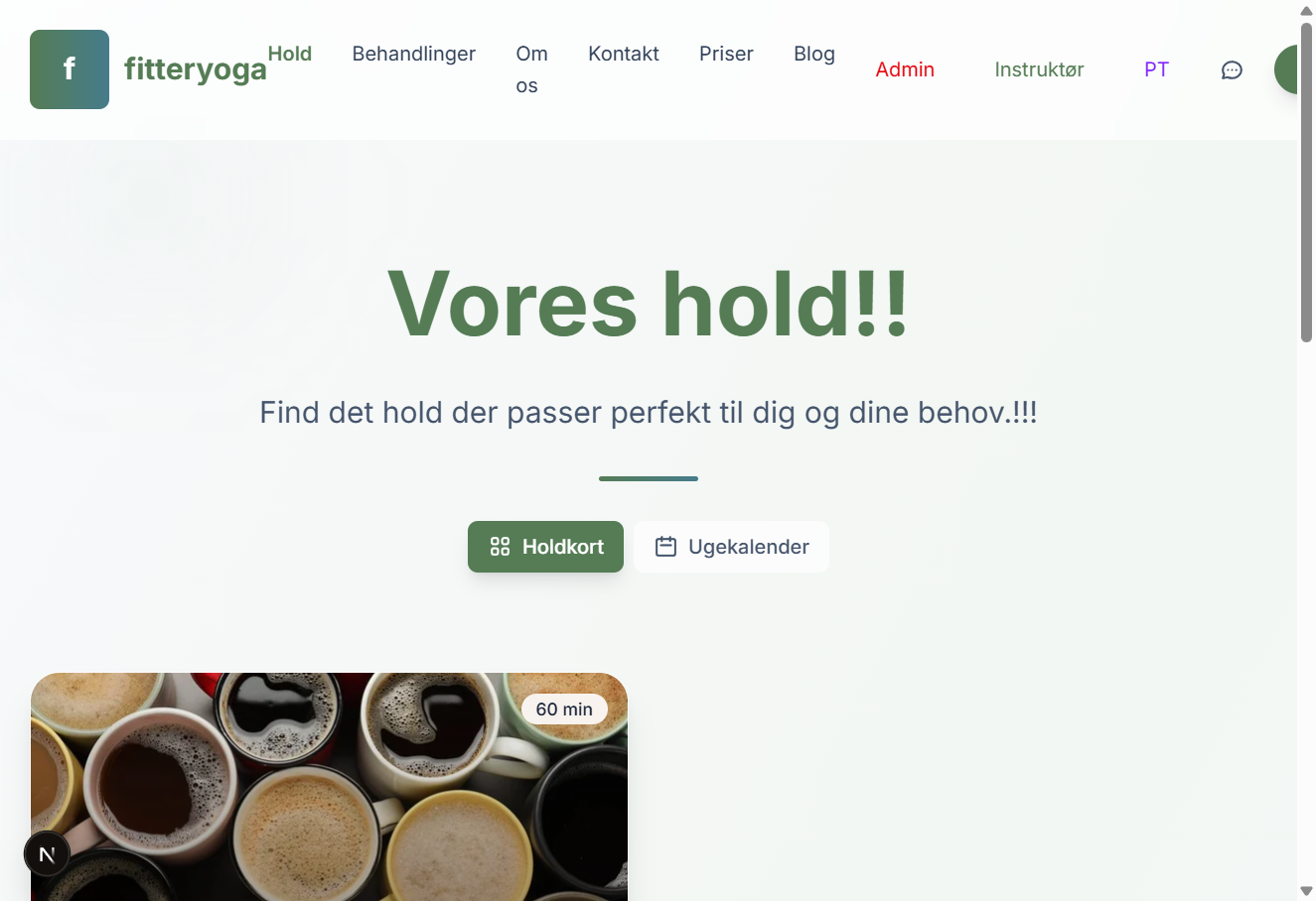 Online booking af hold - Holdstyring