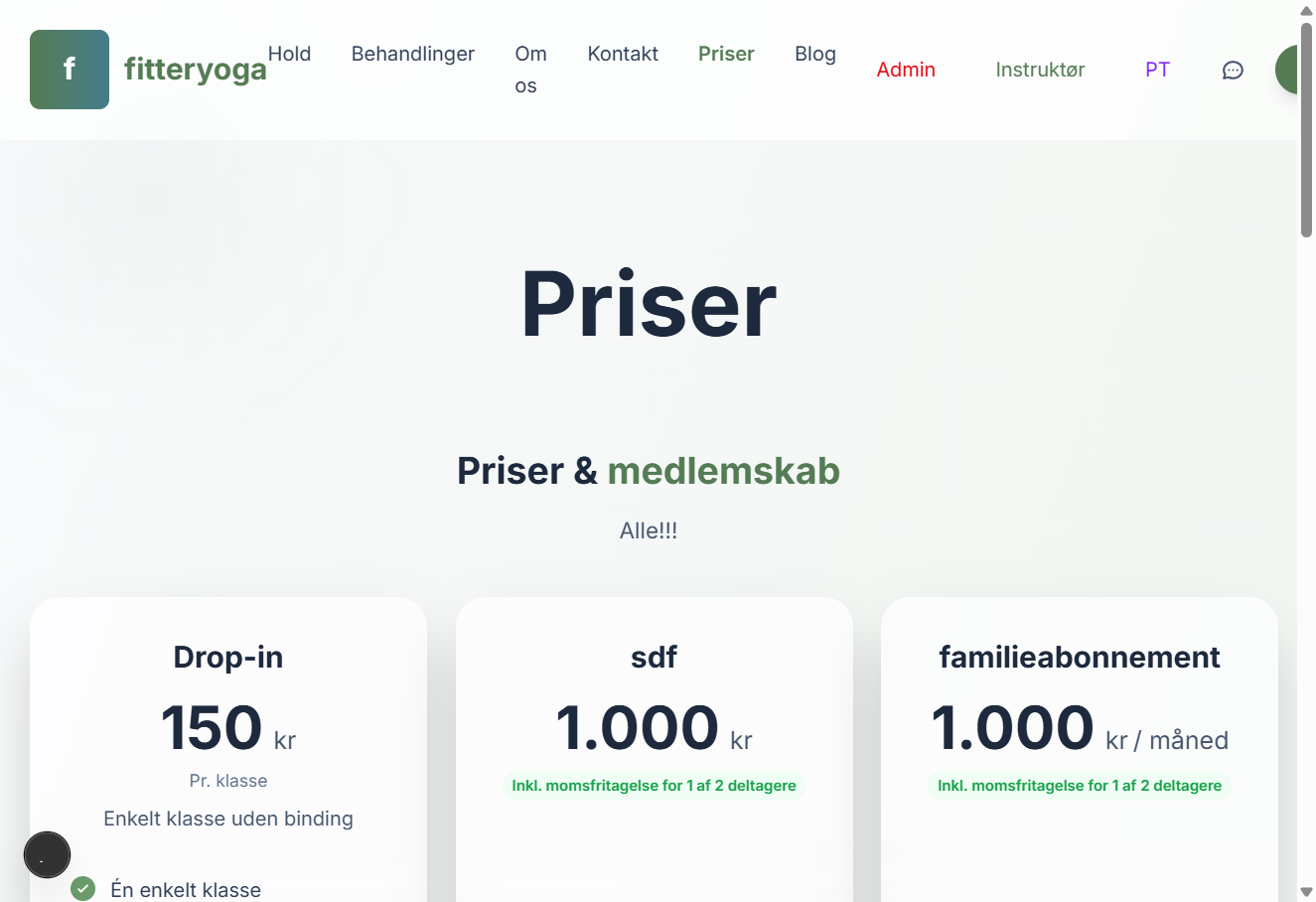 Medlemskaber og priser - Holdstyring